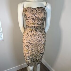 Guess Snake-Print Spaghetti Strap Midi Dress